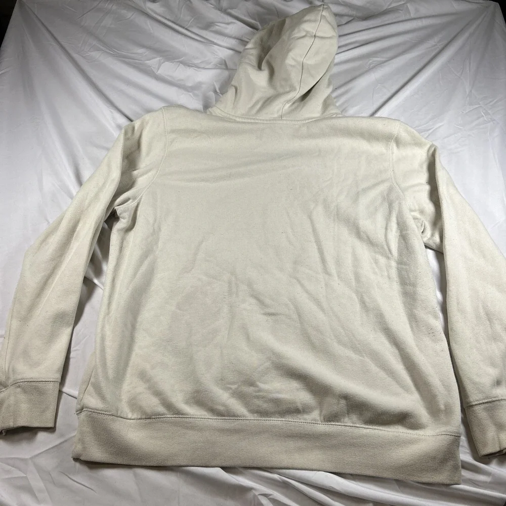 The North Face Heritage Patch Men's Hoodie Size XL off white Sweater FLAWS